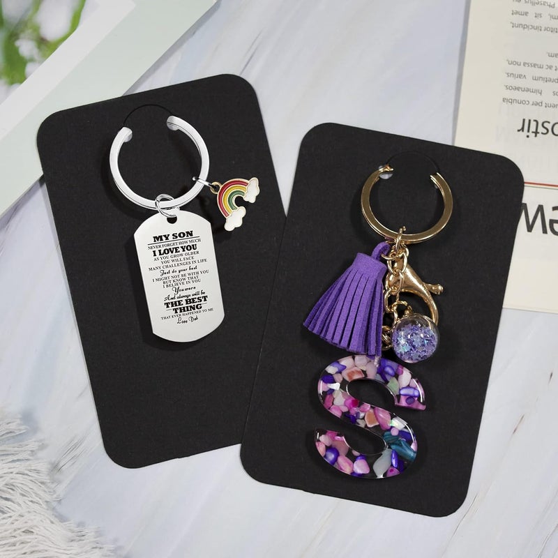 Temlum 100 Pcs Keychain Display Cards with Self-Sealing Bags, 3'' x 4.7'' Keychain Cards Holder for Display Keyring Cards Jewelry Packaging Supplies (Black) - Image 3